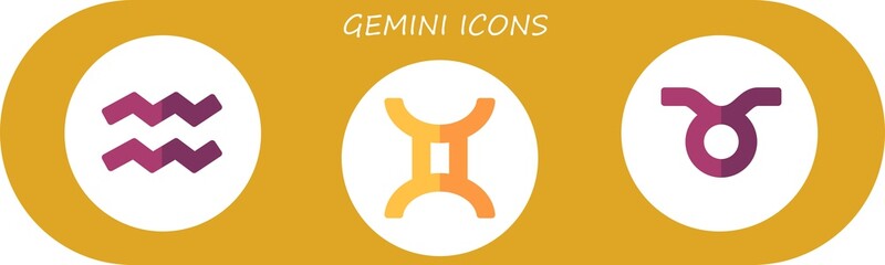 Modern Simple Set of gemini Vector flat Icons