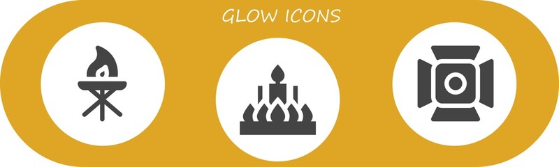 Modern Simple Set of glow Vector filled Icons