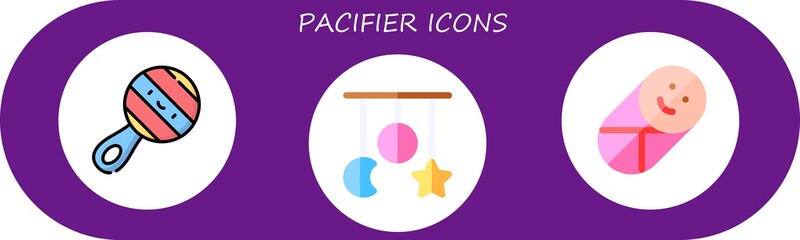 Modern Simple Set of pacifier Vector flat Icons