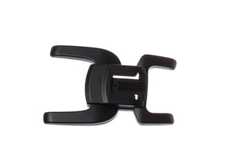 Top side of a camera flash base for hand held flash, isolated on white background