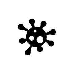 Vector virus, bacteria cell icon. Infection pandemic warning vector illustration. Black prohibit sign