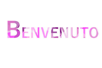 inscription Welcome to Low Poly in Italian