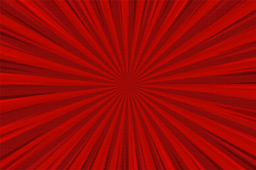 Abstract background Bright red light spread from the center in a cartoon style.