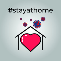 Stay At Home for protect Corona Virus icon /  Protection campaign or measure from coronavirus, COVID-19 / stayathome symbol