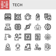 tech simple icons set