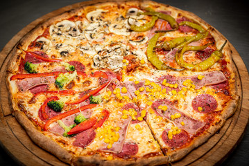 pizza, salami, ciasto, gorąca