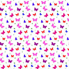 Butterflies pattern various colors vector illustration