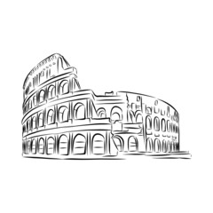 vector illustration of the colosseum in vintage style