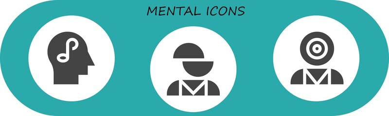 Modern Simple Set of mental Vector filled Icons