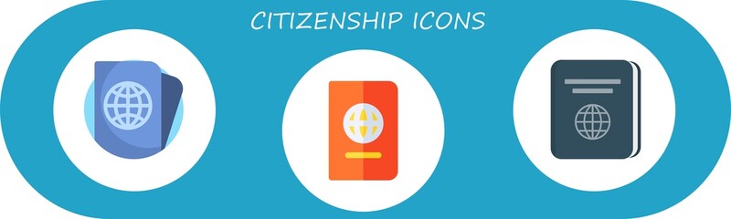 Modern Simple Set of citizenship Vector flat Icons