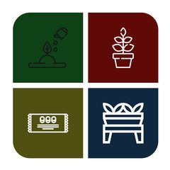 foliage simple icons set