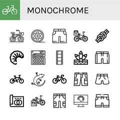 monochrome simple icons set