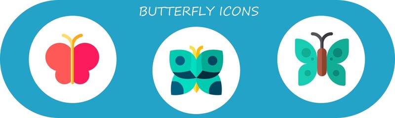 butterfly icon set