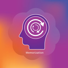 human head Memorization icon concept