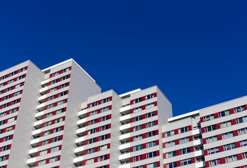 High-rise building - socialist urban development of the German Democratic Republic - from the 1970s...