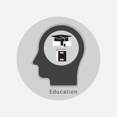 Obraz premium human head Education icon concept