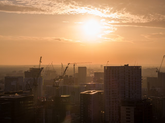 Fototapeta na wymiar Aerial drone photo of Manchester cityscape 