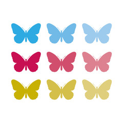 Fototapeta na wymiar colorful silhouette butterfly, vector illustration