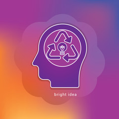 human head Bright idea icon concept