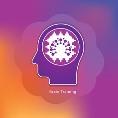 human head Brain Training icon concept