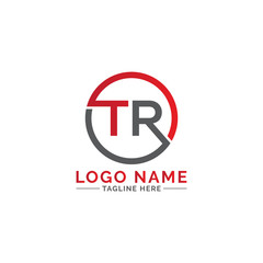 TR letter logo with circle