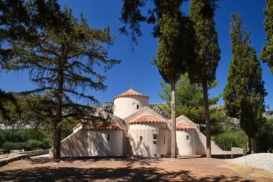 The Church of Panagia Kera, a Cretan Byzantine church located in Kritsa, region of Lasithi, island of Crete, Greece.