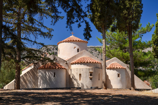 The Church of Panagia Kera, a Cretan Byzantine church located in Kritsa, region of Lasithi, island of Crete, Greece.