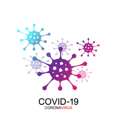 Corona Virus vector icon shape. Coronavirus 2019-nCoV banner template biological hazard risk logo symbol. MERS-Cov, COVID-19, novel coronavirus icon isolated on white background.