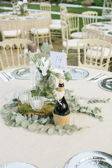 Wedding dining table. Rustic wedding.