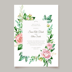invitation design with floral wreath