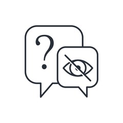 Dialogue. Question without answer . Vector linear icon on a white background.