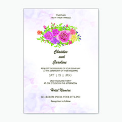 elegant wedding invitation  card with floral template