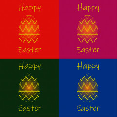 Set of four multi-colored Easter cards