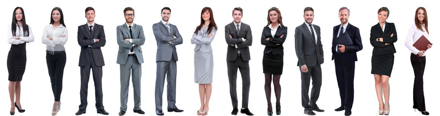 group of successful business people isolated on white
