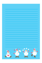 Christmas or New year holiday to do lists, notes with winter vector illustrations
