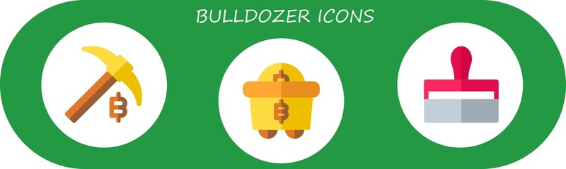 bulldozer icon set