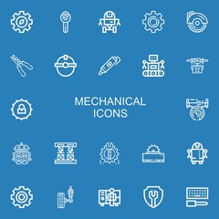 Editable 22 mechanical icons for web and mobile