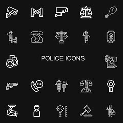 Editable 22 police icons for web and mobile