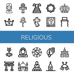 religious simple icons set