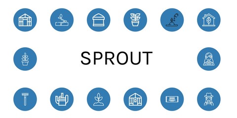 sprout simple icons set
