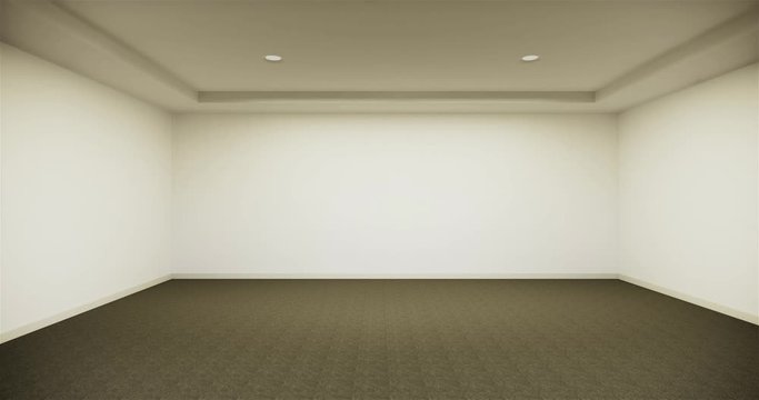 empty room interior with wooden floor on white wall background. 3D rendering