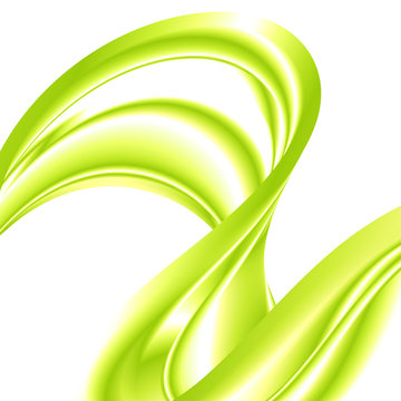 Abstract Green Wavy Lines. Green Vector Background. Green Wave.