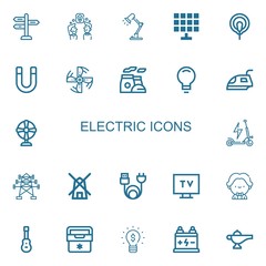 Editable 22 electric icons for web and mobile