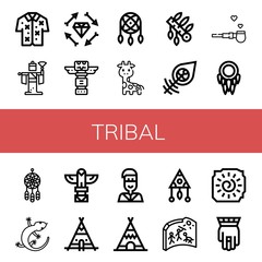 tribal simple icons set