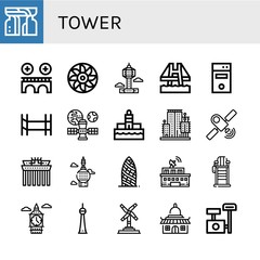 tower icon set