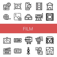 film simple icons set