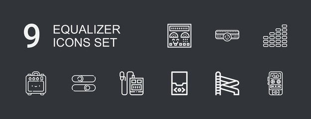 Editable 9 equalizer icons for web and mobile