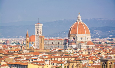Fototapeta na wymiar View of beautiful Florence from Piazzale Michelangelo