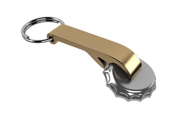 Keychain Bottle Opener 3D Rendering