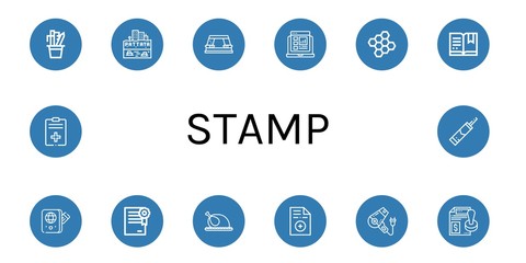 stamp icon set
